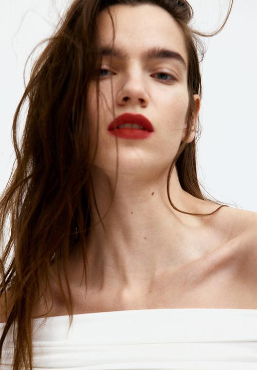 H&M - Gathered off-the-shoulder top - cream