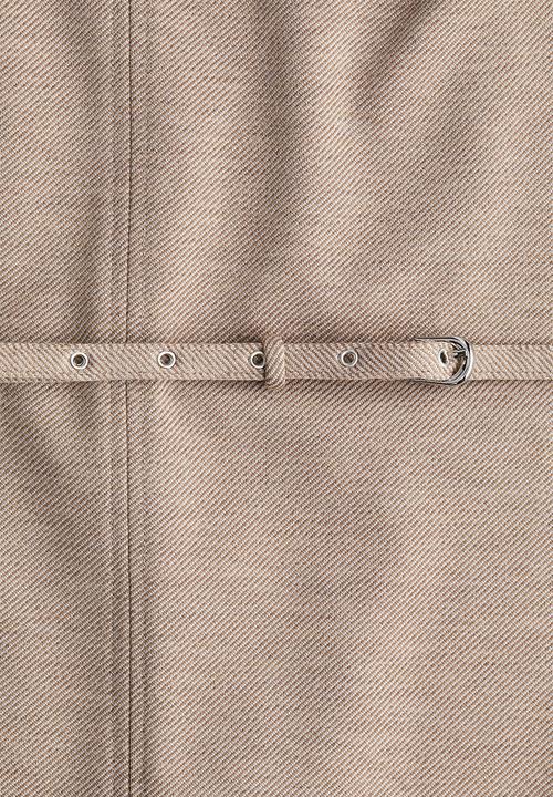 H&M - Belted cap-sleeved dress - beige