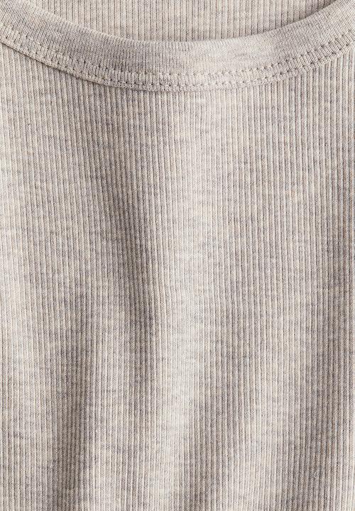 H&M - Ribbed t-shirt - light beige marl