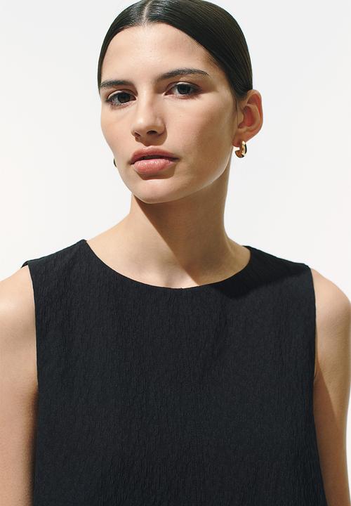 H&M - Jacquard-weave shift dress - black