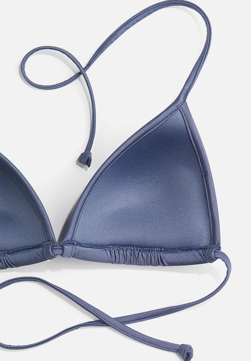 H&M - Push-up triangle bikini top - dusty blue
