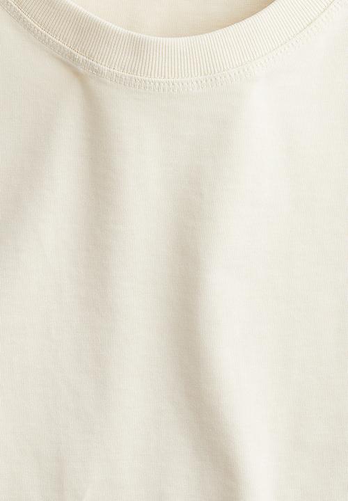 H&M - Oversized cotton t-shirt - light beige