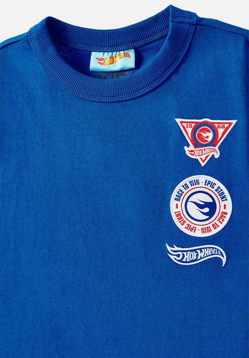 Cotton On - Licensed Drop Shoulder Short Sleeve Tee - Lcn Mat Harbour Blue/Hot Wheels Turbo