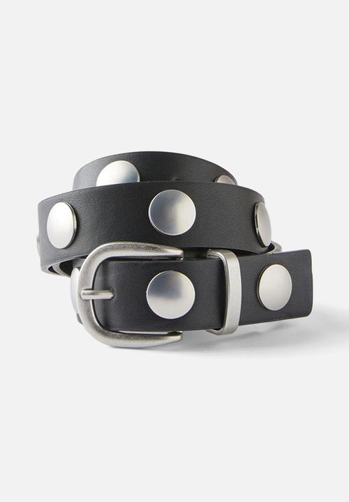 Rubi - Luna statement stud belt- black/silver