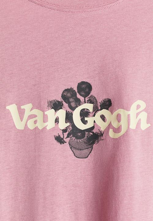 H&M - Oversized printed t-shirt - dusty pink apoh