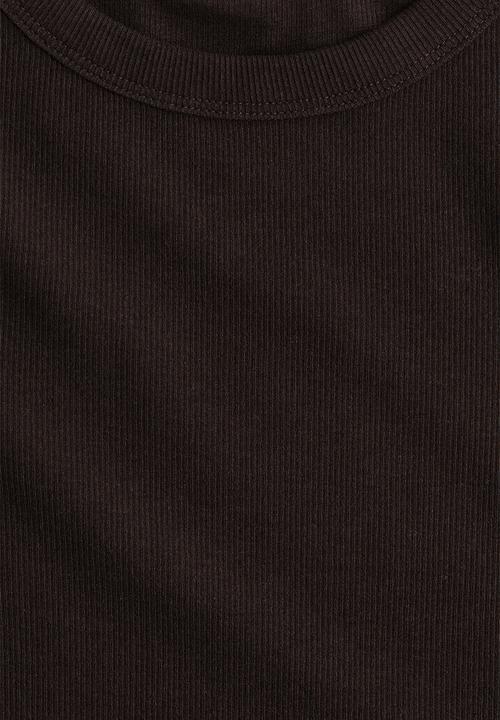 H&M - Ribbed modal-blend t-shirt - dark brown