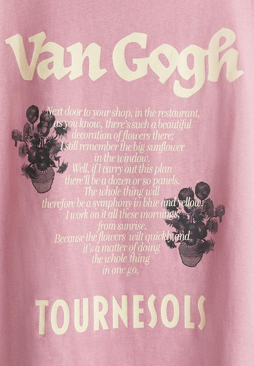 H&M - Oversized printed t-shirt - dusty pink apoh