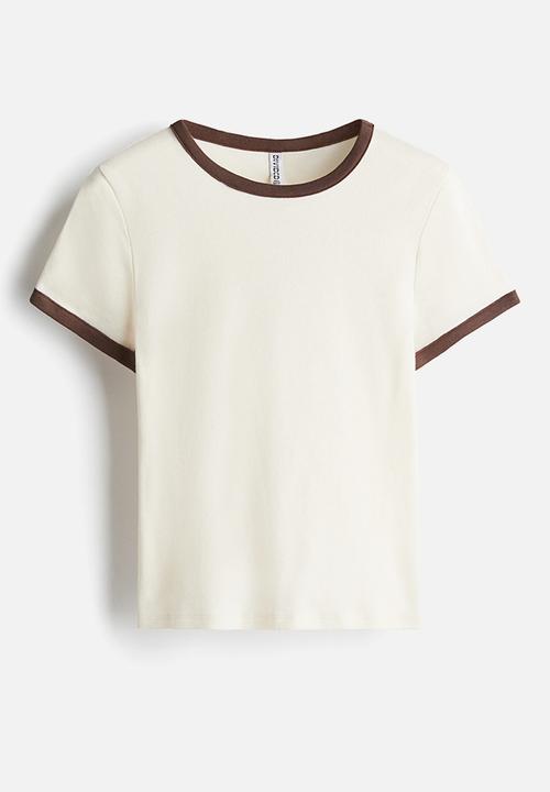 H&M - Fitted t-shirt - cream