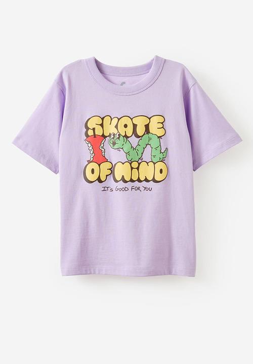 Cotton On - Poppy oversize graphic print tee - vintage lilac/skate of mind