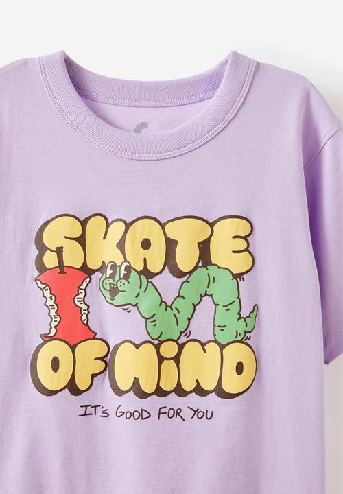 Cotton On - Poppy oversize graphic print tee - vintage lilac/skate of mind
