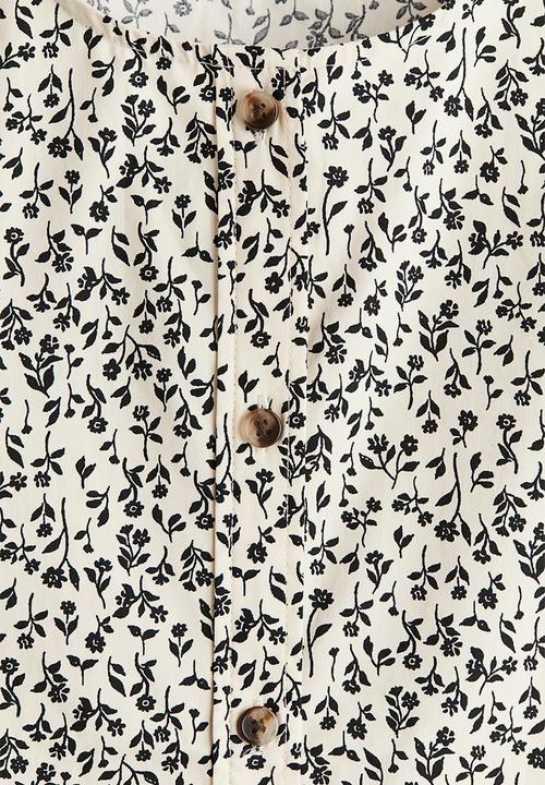 H&M - Poplin blouse - light beige & floral