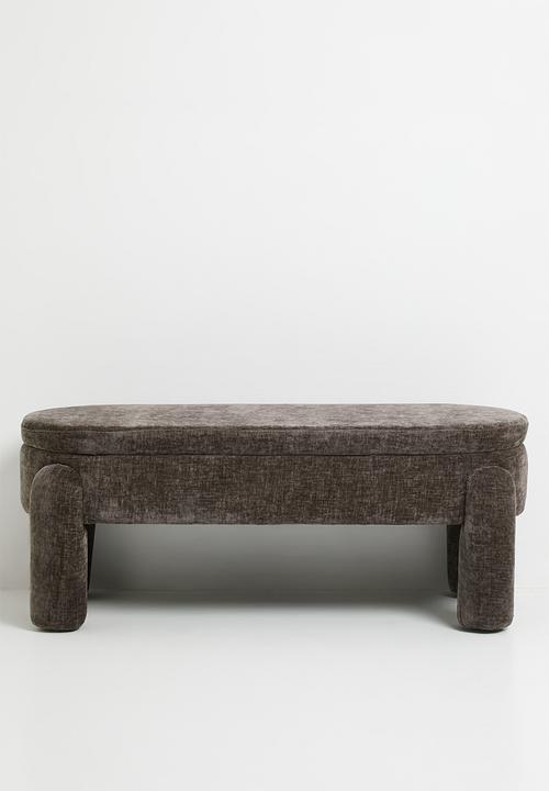 Sixth Floor - Perry Storage Bench Ottoman - Charcoal