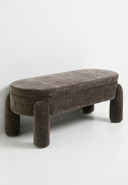 Sixth Floor - Perry Storage Bench Ottoman - Charcoal