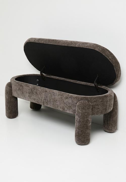 Sixth Floor - Perry Storage Bench Ottoman - Charcoal
