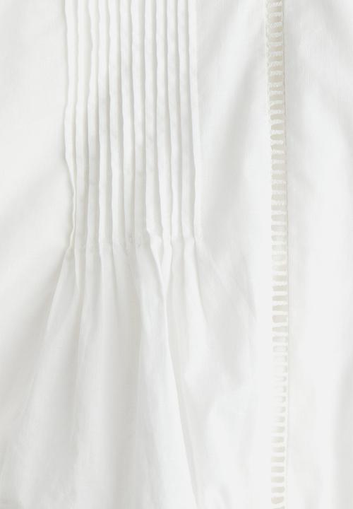H&M - Lace-inset cotton blouse - cream