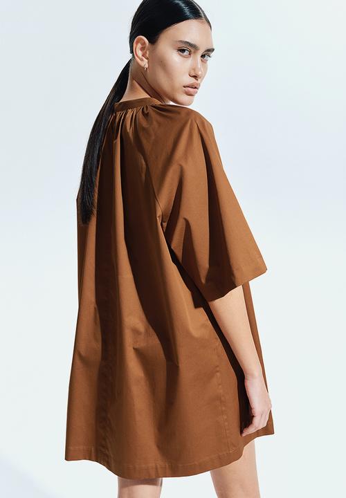 H&M - A-line cotton dress - brown