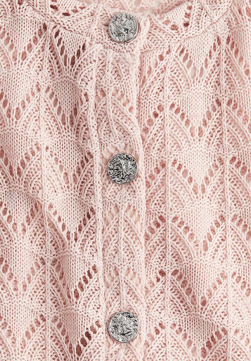 H&M - Pointelle-knit cardigan - light dusty pink