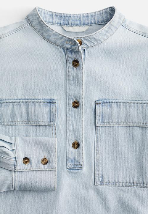 H&M - Loose-fit denim shirt - blue