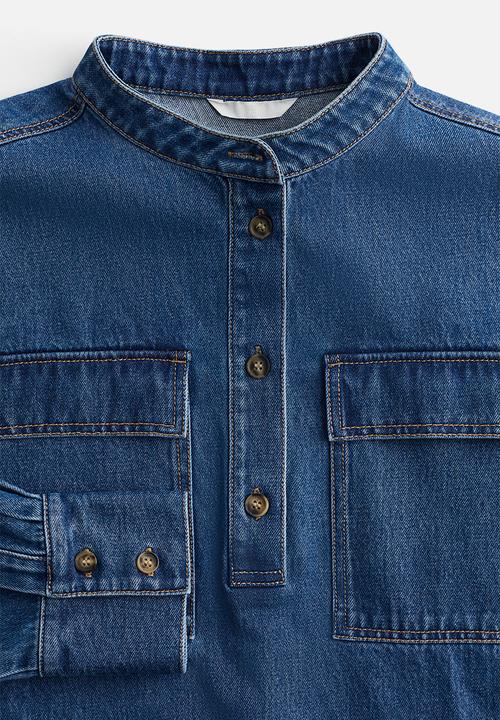 H&M - Loose-fit denim shirt - blue