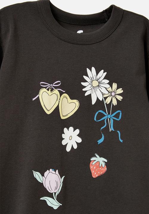 Cotton On - Poppy oversize graphic print tee - phantom/locket daisy