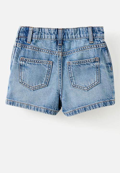 Cotton On - Pleat front denim skort - blue haven mid blue
