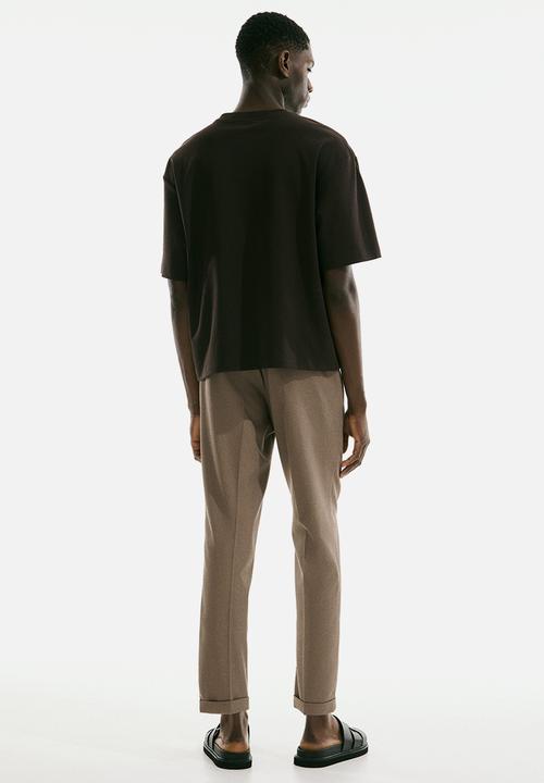 H&M - Slim fit twill trousers - dark beige