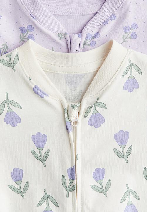 H&M - 2-Pack patterned cotton pyjamas - purple floral