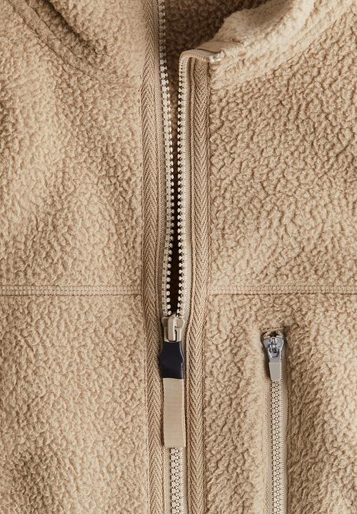 H&M - Regular fit teddy sports jacket - beige