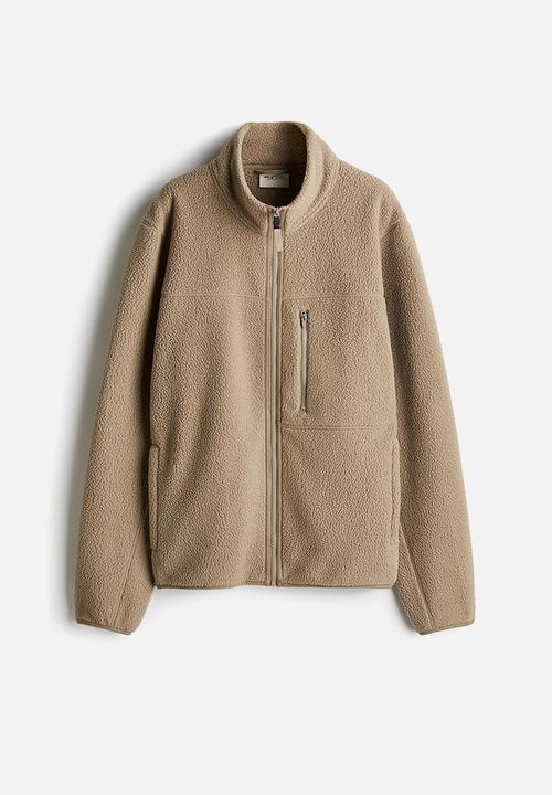 H&M - Regular fit teddy sports jacket - beige