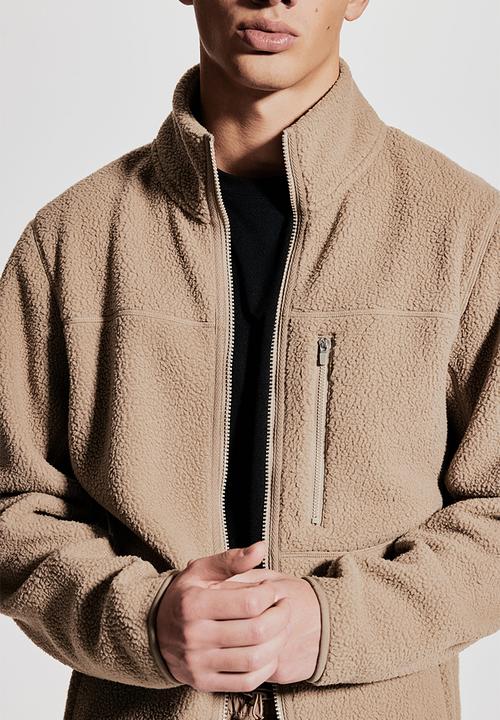 H&M - Regular fit teddy sports jacket - beige