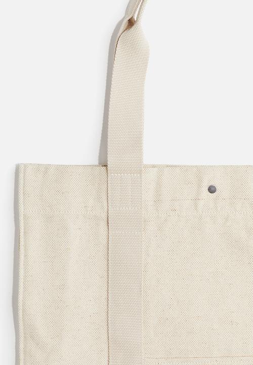 H&M - Canvas shopper - natural white
