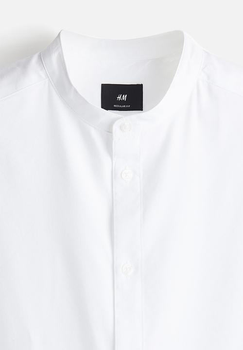 H&M - Regular fit grandad shirt - white