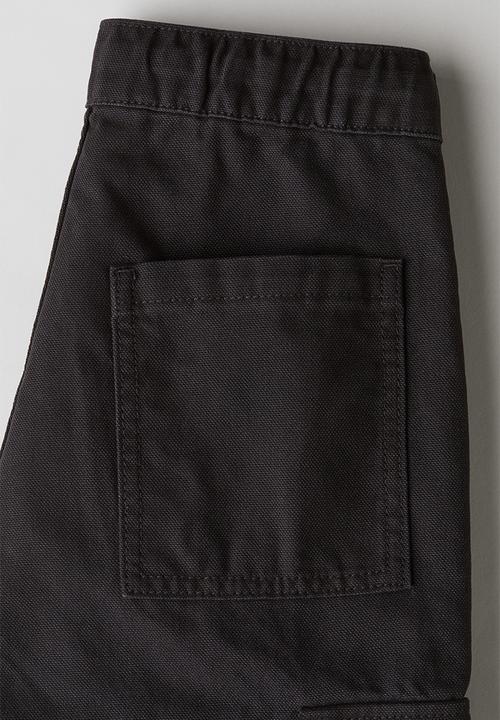 H&M - Canvas cargo trousers - black