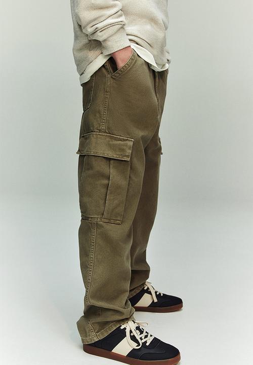H&M - Canvas cargo trousers - khaki green