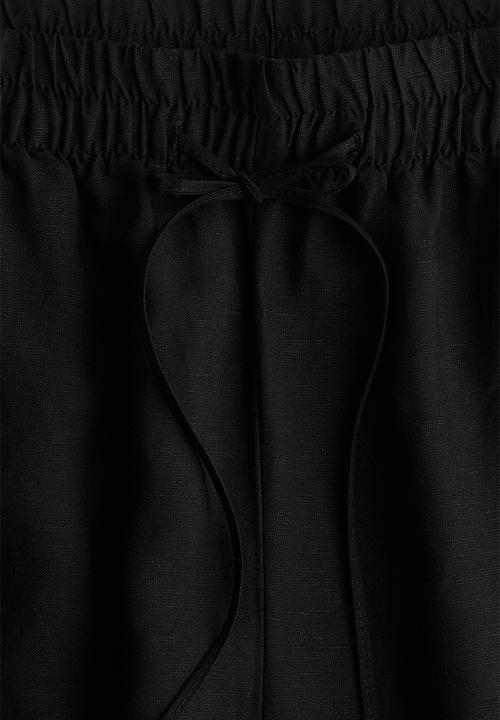 H&M - Linen-blend trousers - black