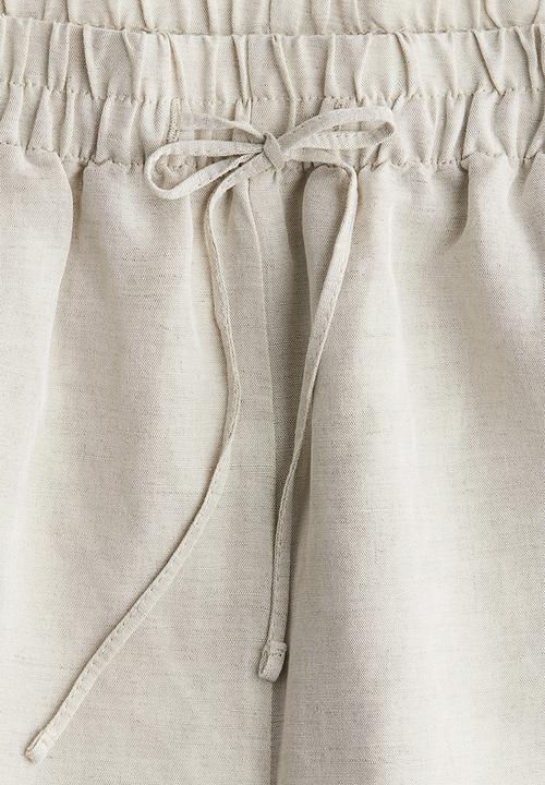H&M - Linen-blend trousers - light  beige