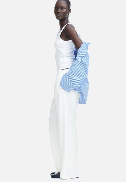 H&M - Linen-blend trousers - cream white