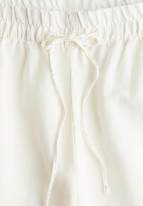 H&M - Linen-blend trousers - cream white