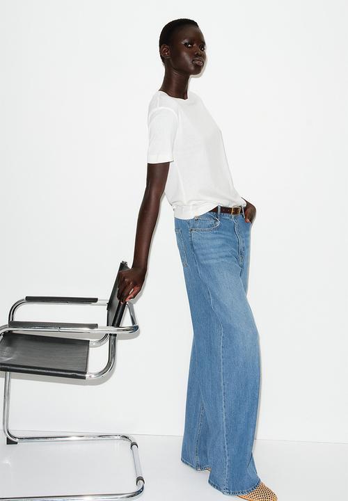 H&M - Wide high jeans - light denim blue