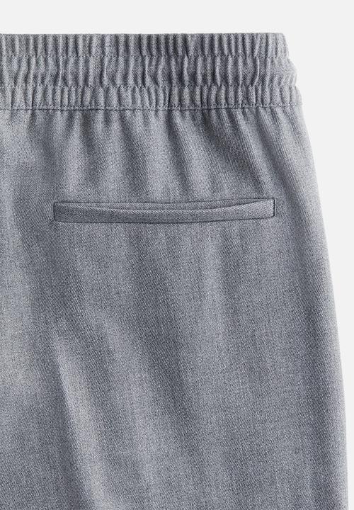 H&M - Crease-leg drawstring trousers - grey marl