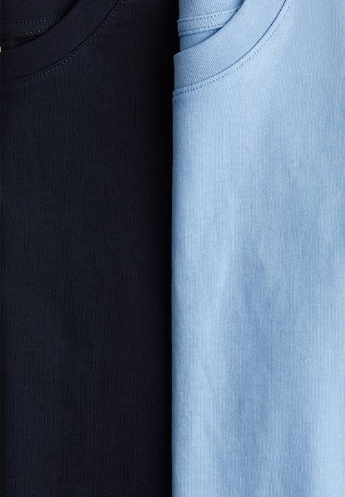 H&M - 2-Pack oversized t-shirts - light blue & navy blue