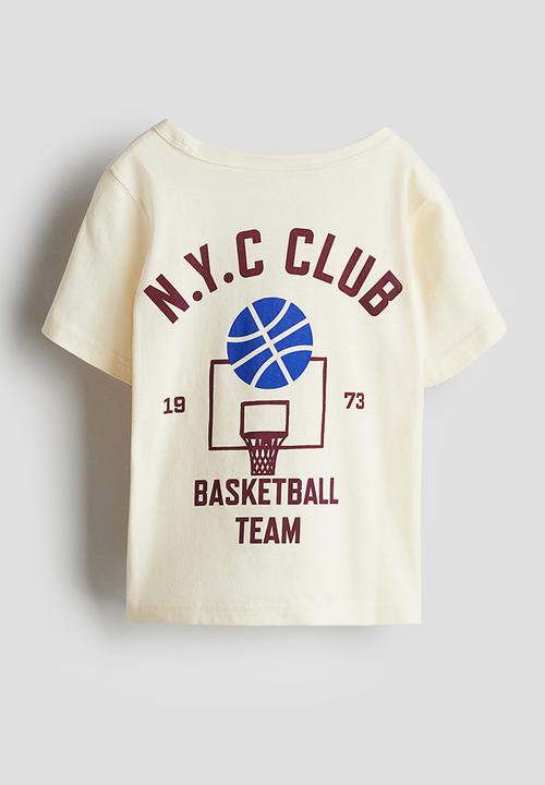 H&M - Cotton jersey t-shirt -  light yellow n.y.c. club