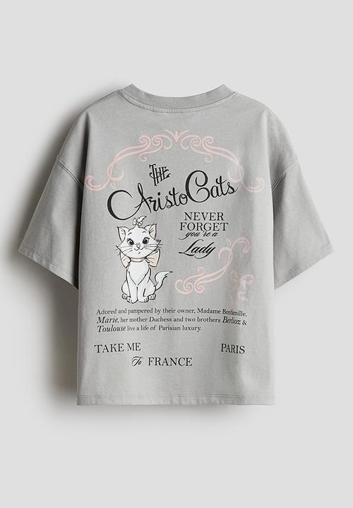 H&M - Printed cotton t-shirt - grey the aristocats 