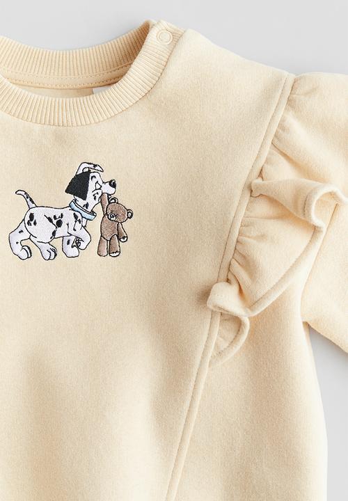H&M - Flounced sweatshirt - light beige 101 dalmatians 