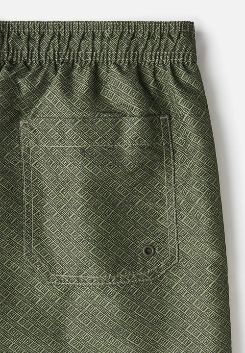 H&M - Patterned swim shorts - dark green patterned