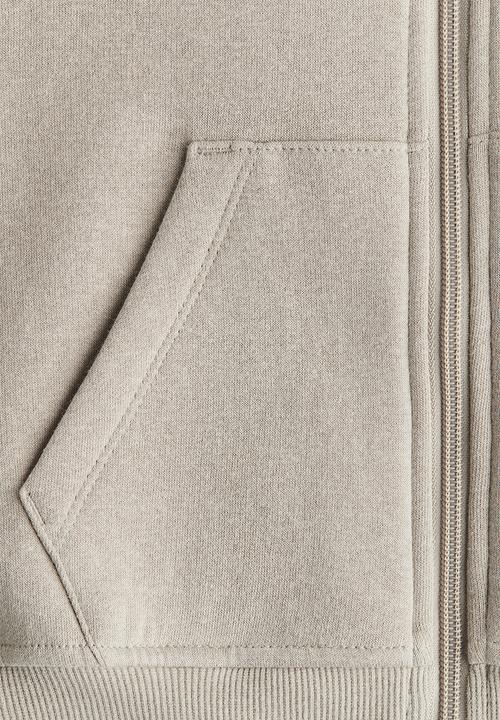 H&M - Zip-through hoodie - light beige