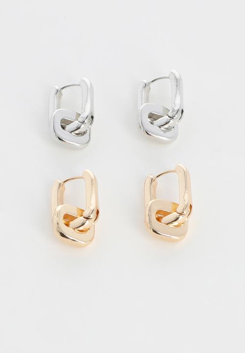 Tessa Design - Adriana hoop earring set- gold & silver