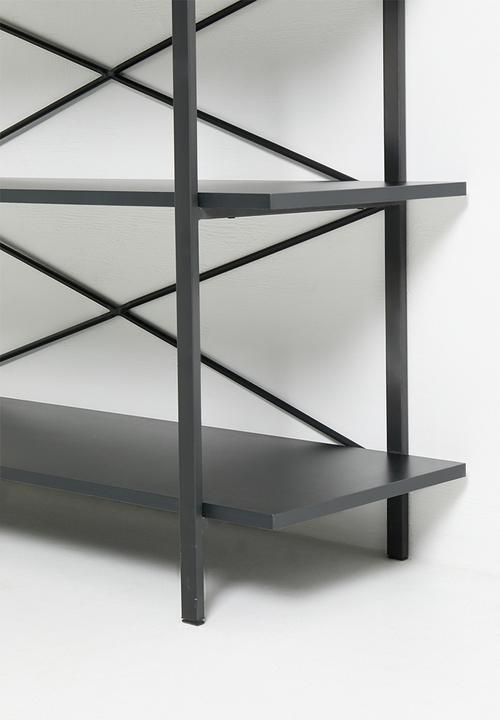 Native Decor - Industrial 4-tier book shelf - black