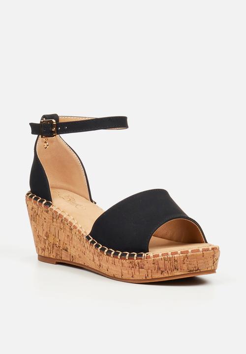 Miss Black - Jayda 5 cork wedge - black