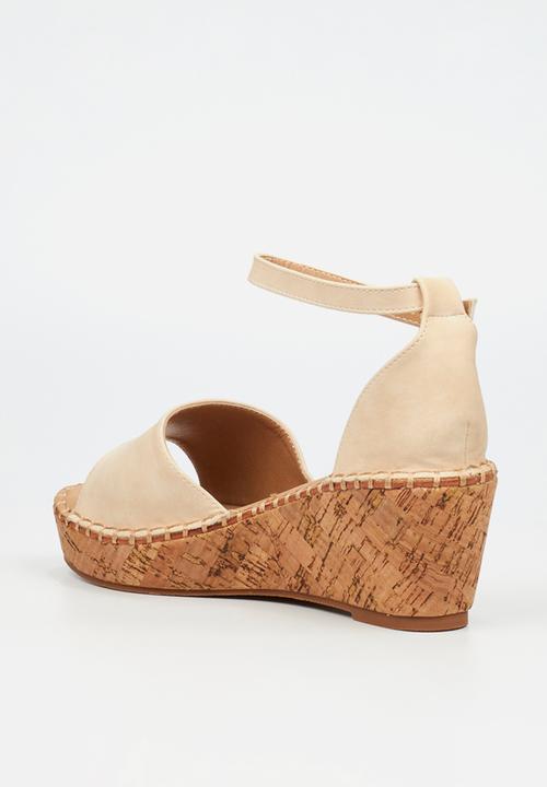 Miss Black - Jayda 5 cork wedge - bone